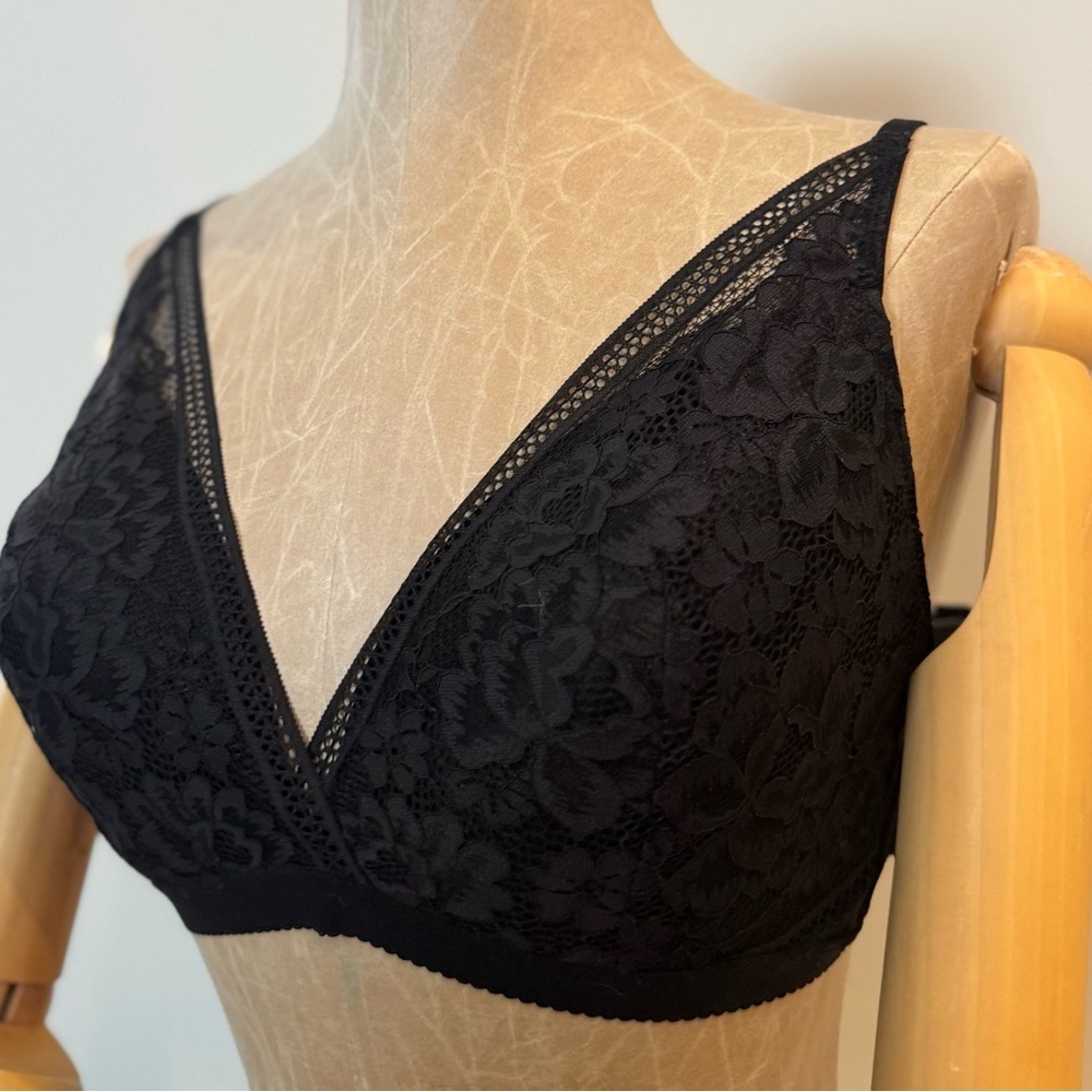 NWT KNIX Lace Deep V Bralette, Black (XXL) - Picture 7 of 11